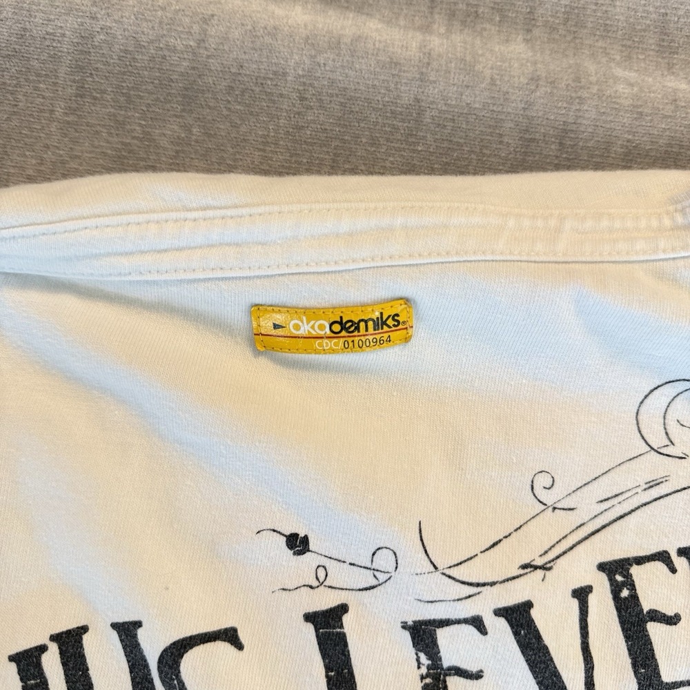 Akademiks Jeans Level Chapter Graphic T Shirt Mens 2XL White Streetwear Y2K - Picture 9 of 12